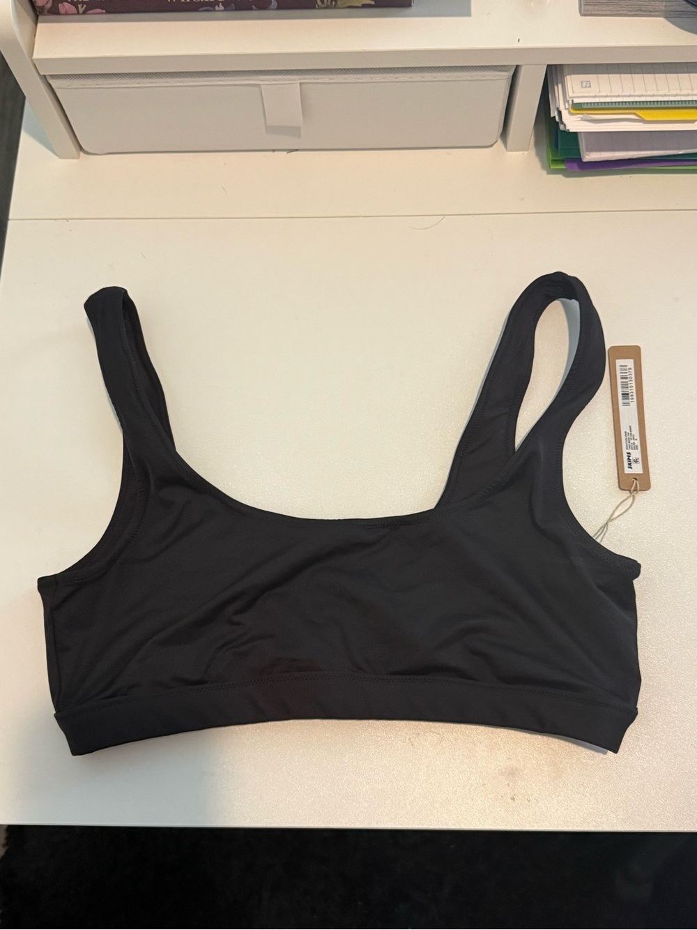 SKIMS Black Signature Swim Top & Full Brief Bikini Bottoms - Picture 5 of 7